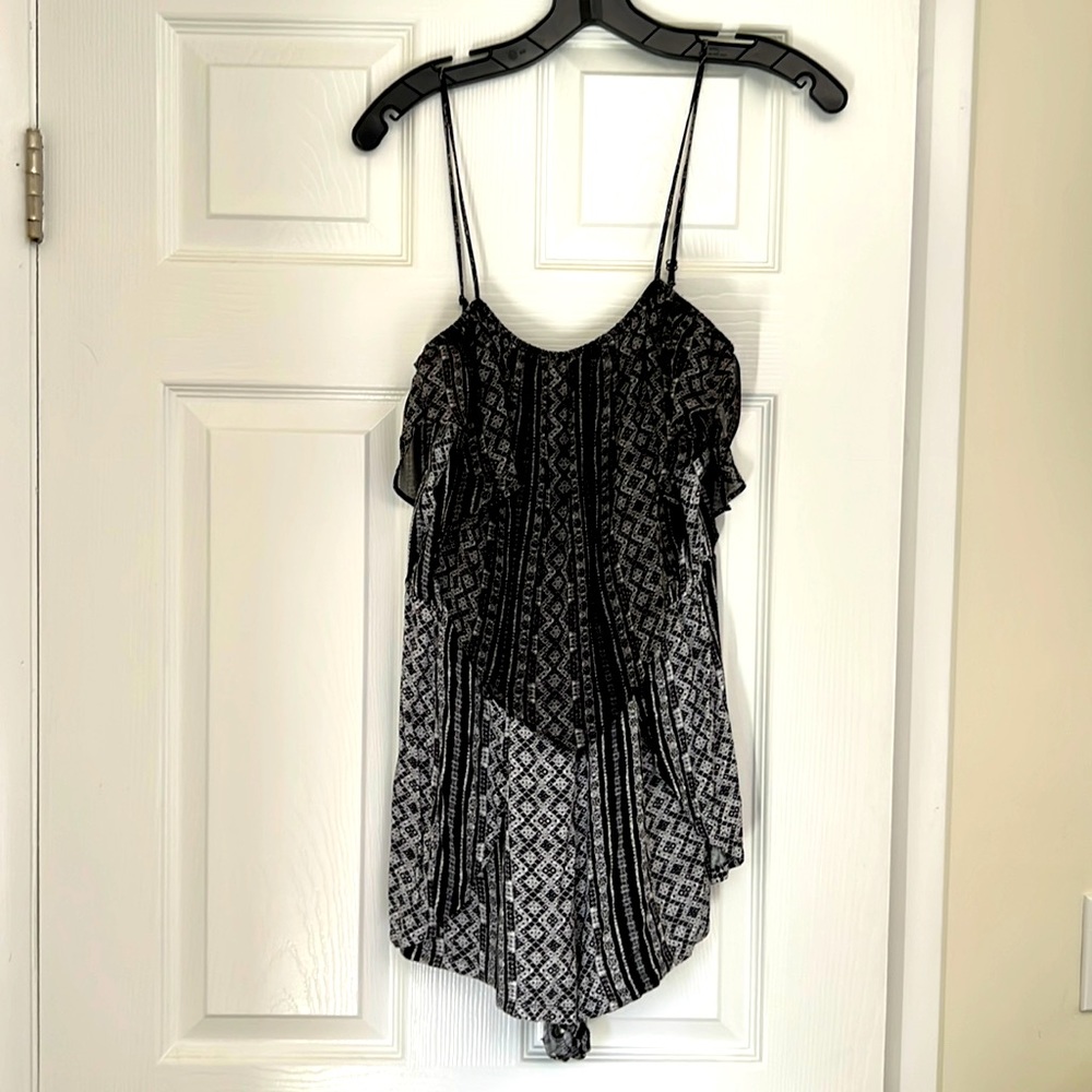 BCBGeneration chiffon overlay jersey romper